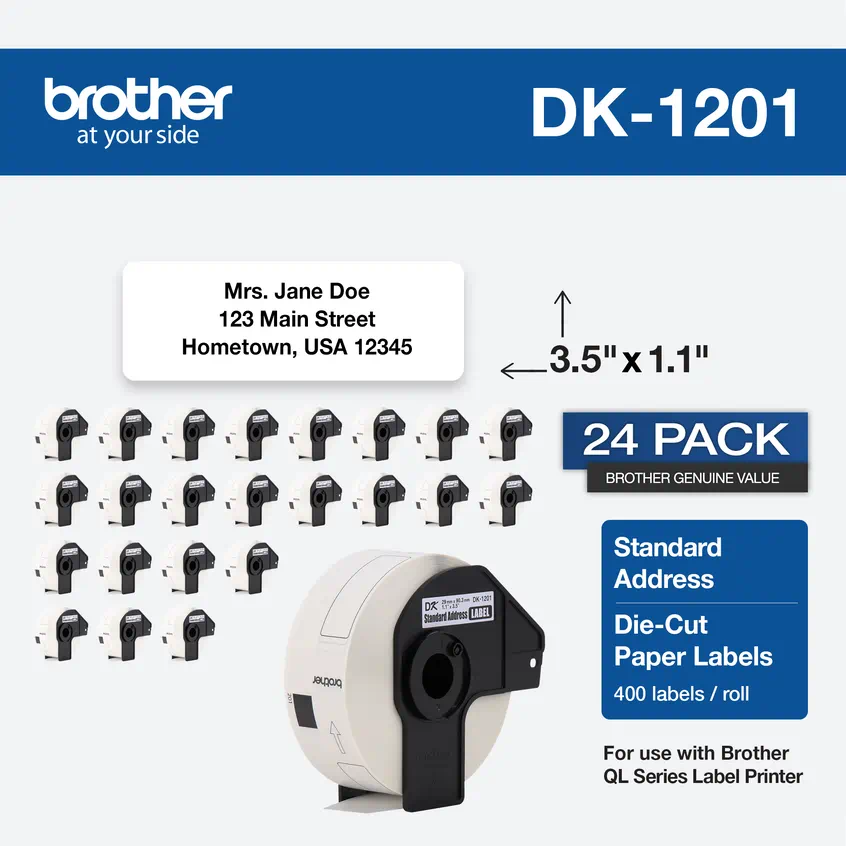 4 Roll DK1201 Address Label for Brother DK-1201 QL-700 W/4 Frame 29mm x 90mm 