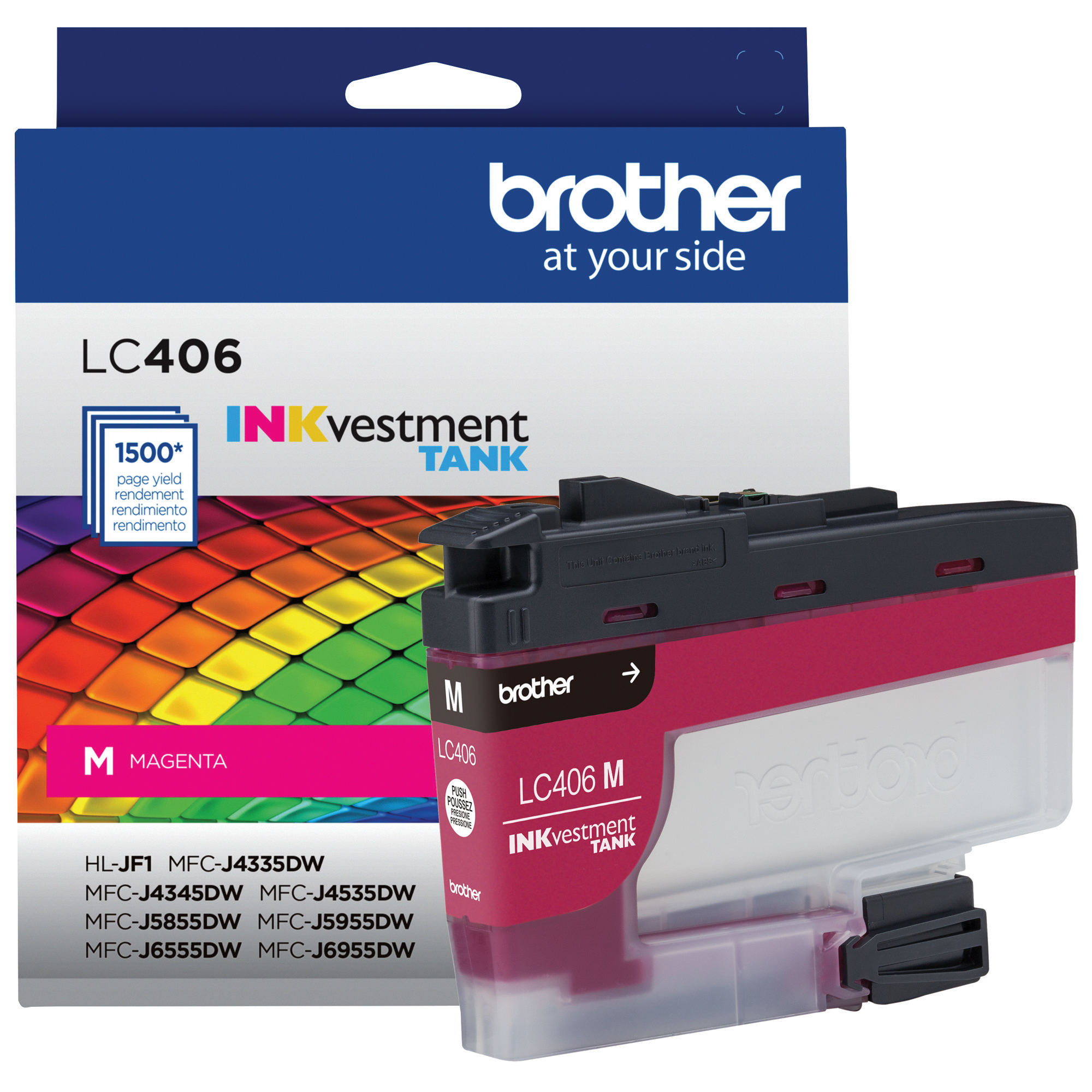 

Brother INKvestment Tank Standard-yield Ink, Magenta, Yields approx 1,500 pages