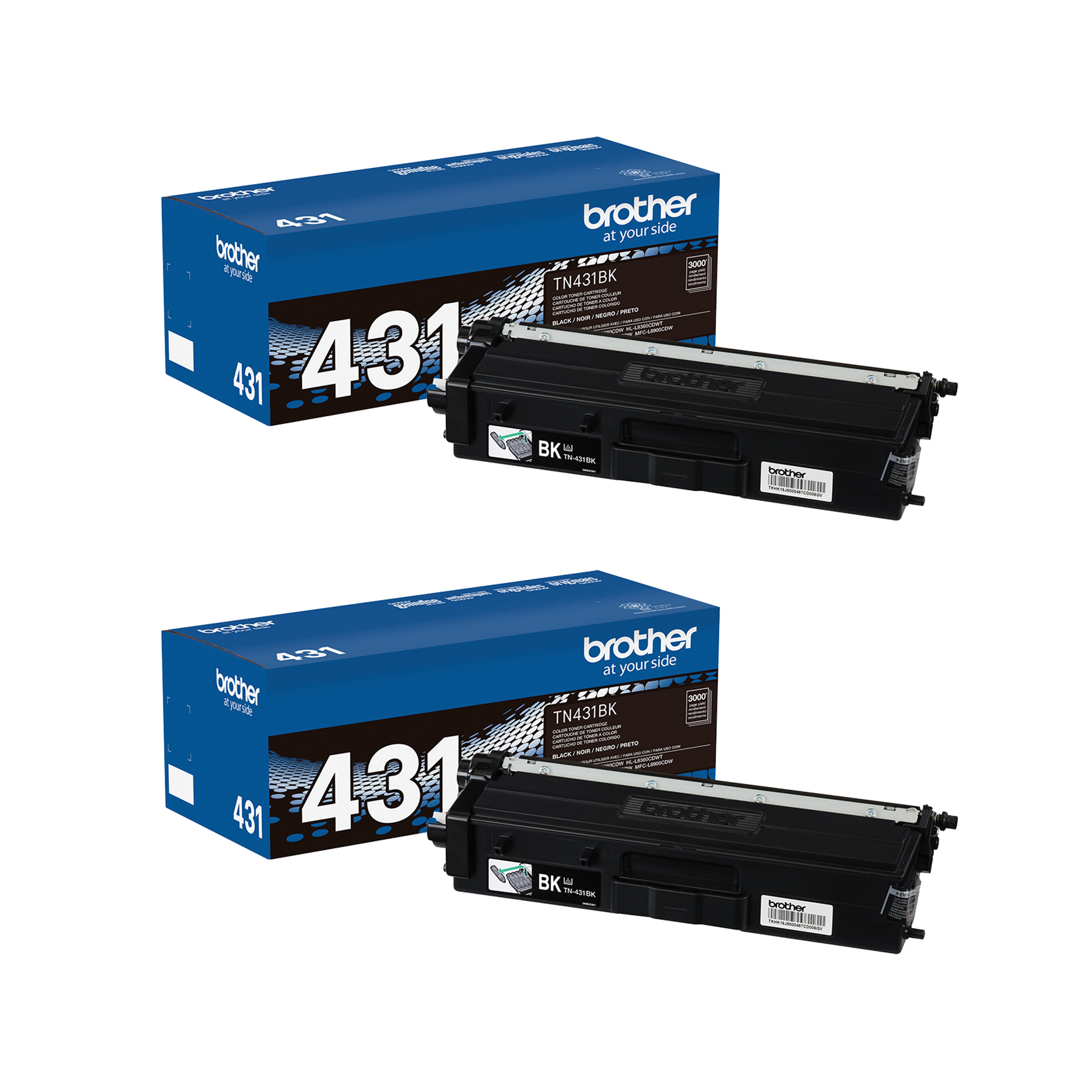 

Brother Standard-Yield Toner, Black Twin Pack, Yields approx 3,000 pages/cartridge