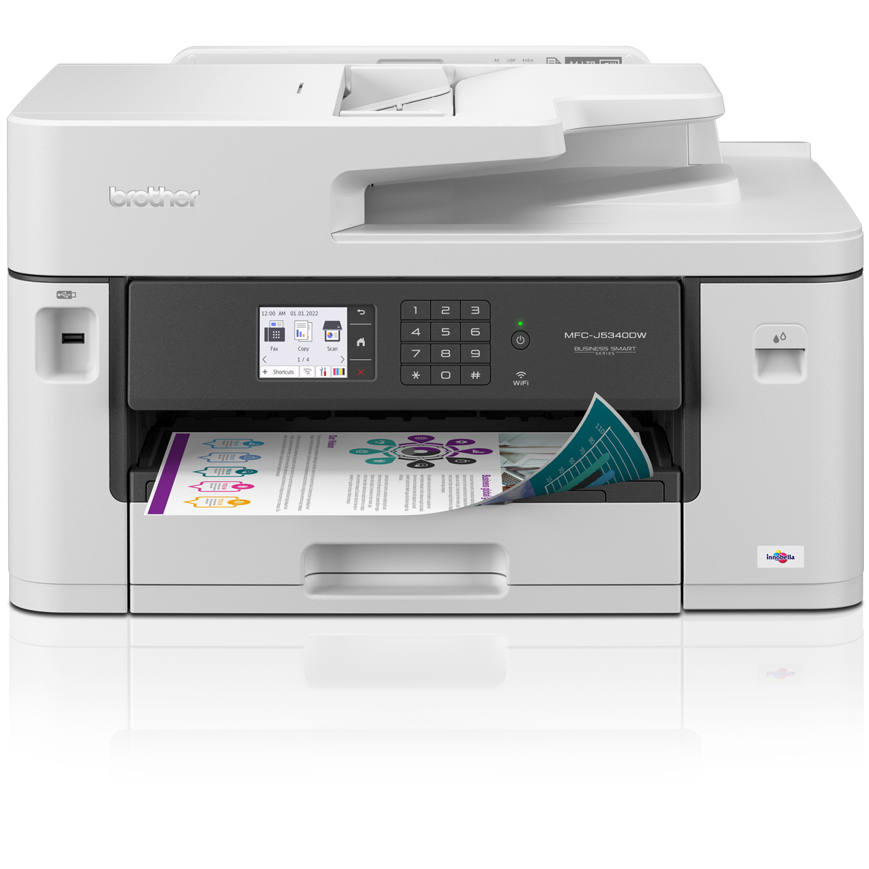 

Brother MFC-J5340DW Business Color Inkjet All-in-One Printer with printing up to 11"x17" (Ledger) size capabilities with 4 Months Free Ink