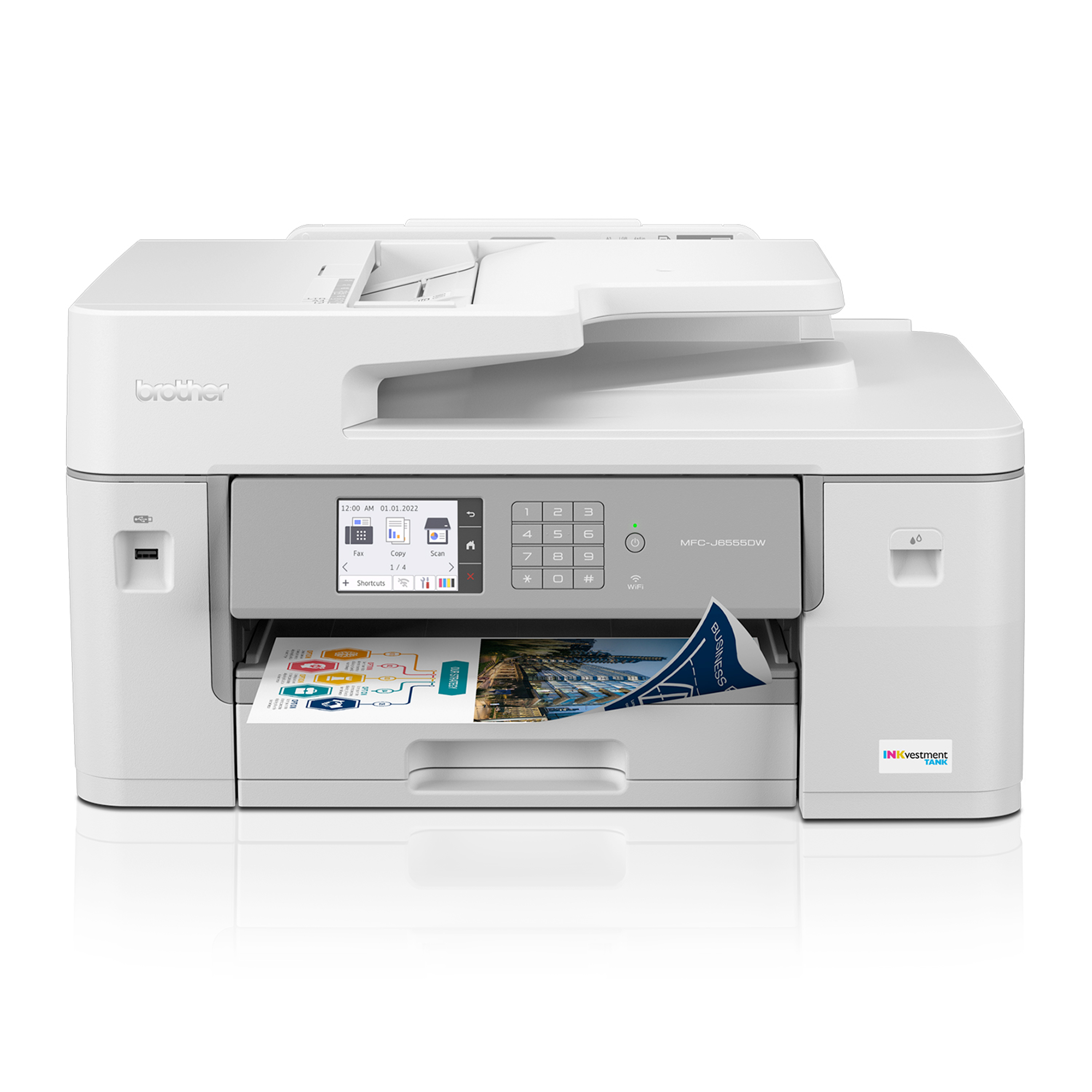 

Brother MFC-J6555DW INKvestment Tank Color Inkjet All-In-One Printer with up to 1 Year of Ink In-box and 11" x 17" print, copy, scan