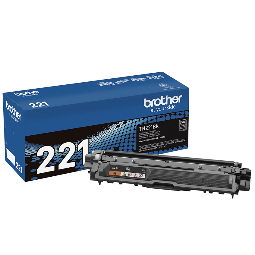 

Brother Standard-yield Toner, Black, Yields approx 2,500 pages