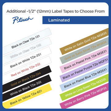 Cintas para impresoras de etiquetas 12mm x 8m for Brother P-Touch Serial Label Printing Machines 2 x Compatible TZ231 Black on White Label Tapes 