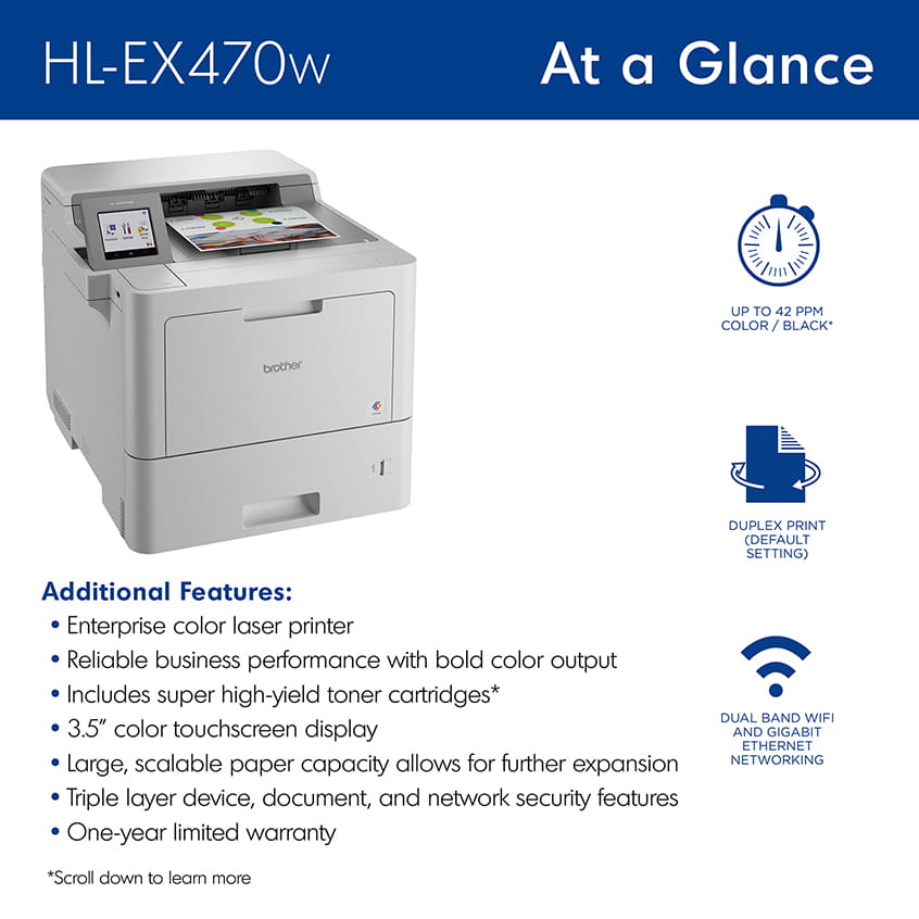 Shop HLEX470W enterprise color laser printer | Brother