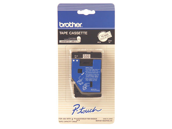 

Brother P-Touch 1 Pack 9mm (0.35") Black on White tape 7.7m (25.2 ft)