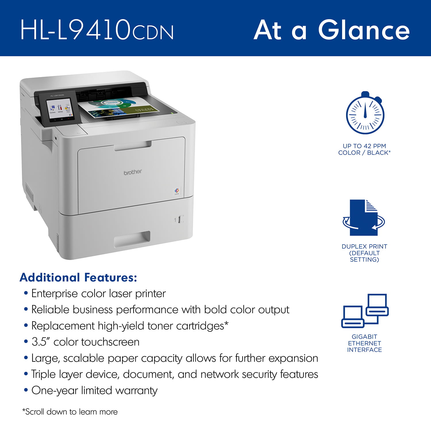Shop HLL9410CDN enterprise color laser printer | Brother