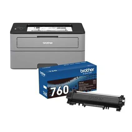 HL-L2350DW Monochrome Compact Laser Printer and TN760 Genuine High Yield  Toner Bundle