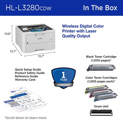 Color Printer with Laser Quality Output, Duplex and Mobile Printing &  Ethernet, Refresh Subscription Ready