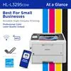 Brother HL-L3295CDW At a Glance: Best for Small Businesses, Reliable High-Volume Printing, Professional Color Laser-Quality Output. Wireless connectivity, NFC, Brother Mobile Connect app, EPEAT Silver rated and ENERGY STAR compliant 