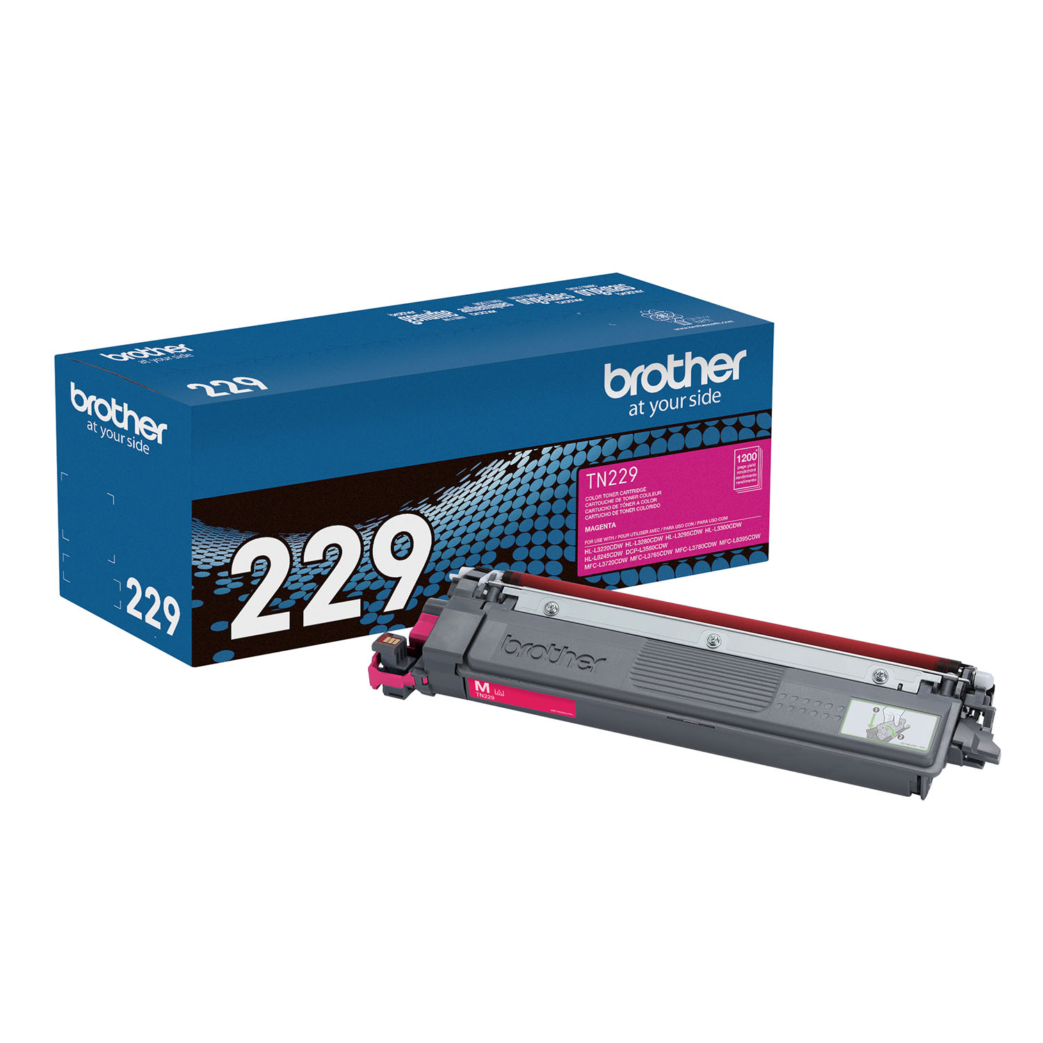 

Brother Standard Yield Toner, Magenta, Yields approx 1,200 pages