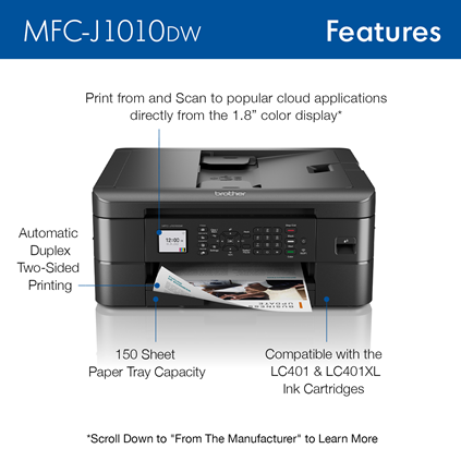 Impresora Multifunción tinta WiFi MFC-J1010DW, Brother