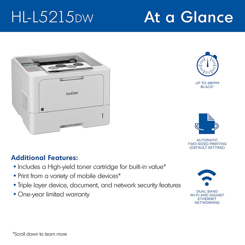 HL-L5215DW | PrintersAIOs | PrintersAIOsFaxMachines | By Brother