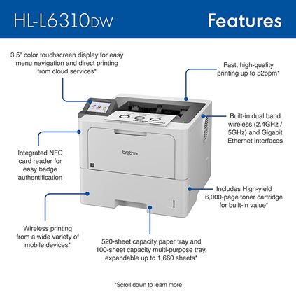 Brother HL-L6410DN Mono Laser Printer HL-L6410DN BA82483