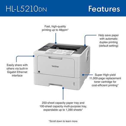 BROTHER HL-L5210dn Imprimante Laser Monochrome (HLL5210DNRE1)