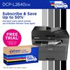 Brother DCP-L2640DW Wireless Multi-Function Monochrome Laser Printer and Brother Refresh Subscription: Subscribe & Save up to 50% and never worry about running out of Brother Genuine Toner again! Free Trial + Special Bonus with Refresh EZ Print Subscription. Scroll down to learn more.
