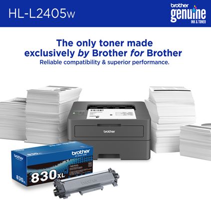 Brother HL-L2405W Wireless Monochrome Laser Printer and Brother Genuine Toner: The only toner made exclusively by Brother for Brother. Reliable compatibility & superior performance.