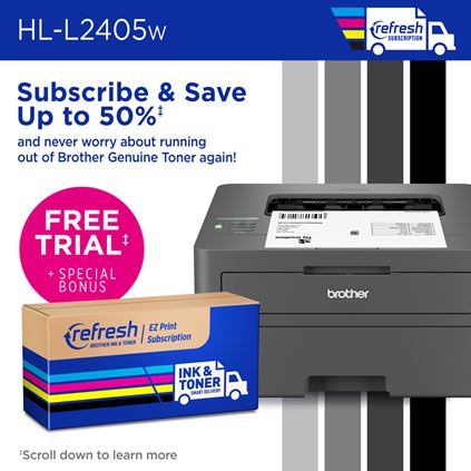 Monochrome Compact Laser Printer with Wireless and Duplex Printing, and  Refresh Subscription Free Trial