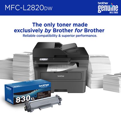Brother MFC-L2820DW Compact Wireless Duplex All-In-One Monochrome Laser Printer
