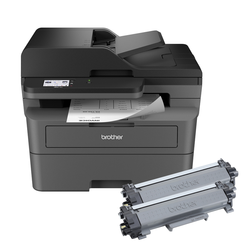 

Brother Wireless MFC-L2820DW XL Compact Monochrome All-in-One Laser Printer with Copy, Scan and Fax, up to 4,200 pages of toner