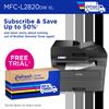Brother MFC-L2820DW XL Wireless All-in-One Monochrome Laser Printer and Brother Refresh Subscription: Subscribe & Save up to 50% and never worry about running out of Brother Genuine Toner again! Free Trial with Refresh EZ Print Subscription. Scroll down to learn more.