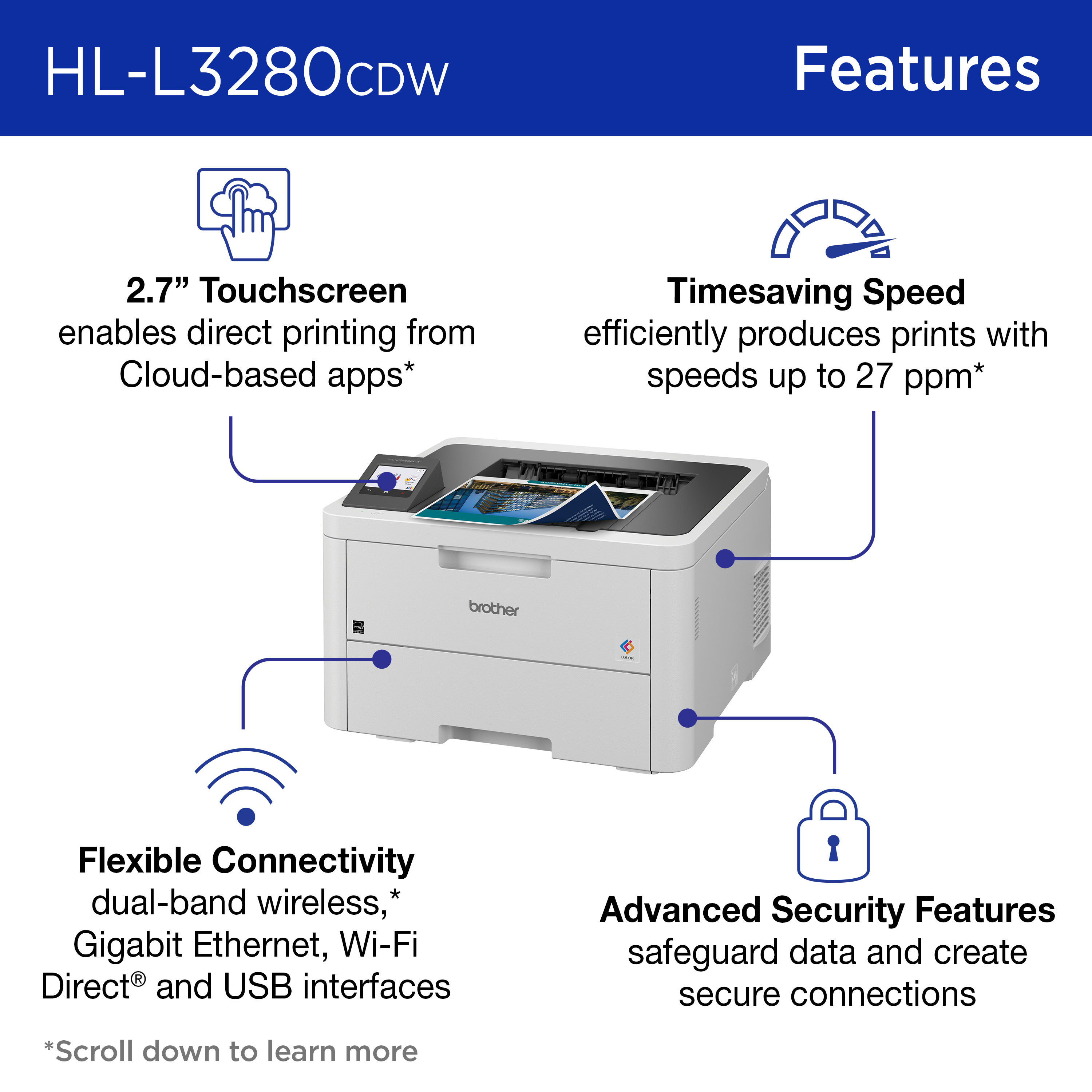 HL-L3280CDWF | PrintersAIOs | PrintersAIOsFaxMachines | By Brother