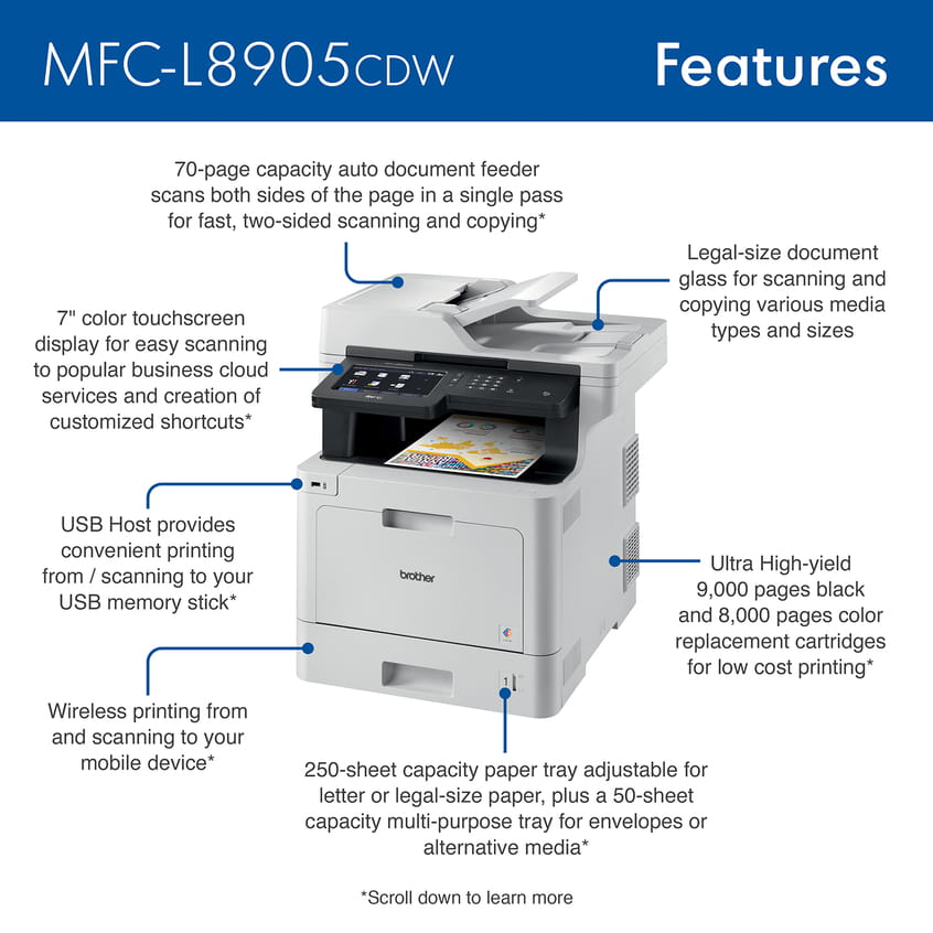 MFC-L8905CDW | PrintersAIOs | PrintersAIOsFaxMachines | By Brother