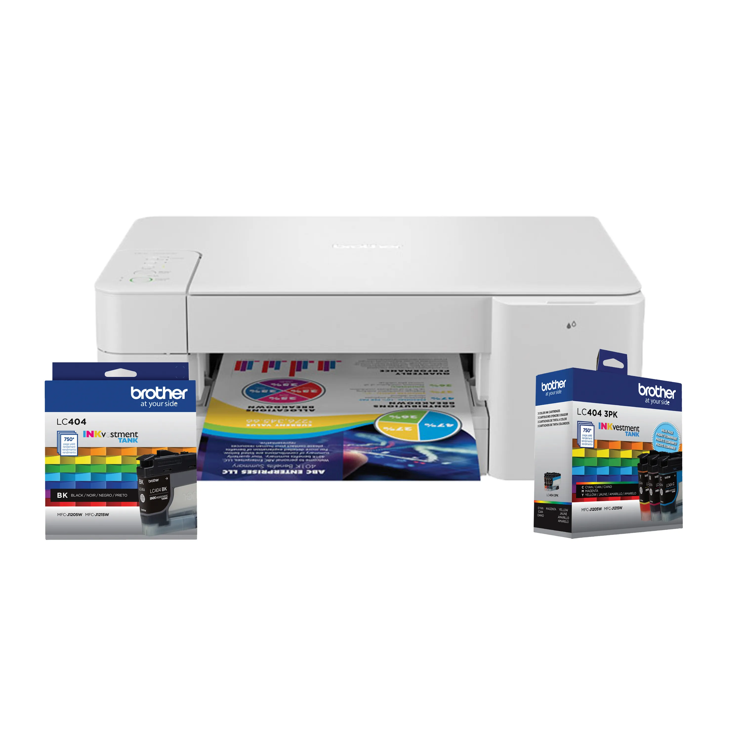 

Brother MFC-J1205W INKvestment Wireless Multi-Function Three-in-one Color Inkjet Printer and LC404 Ink Bundle