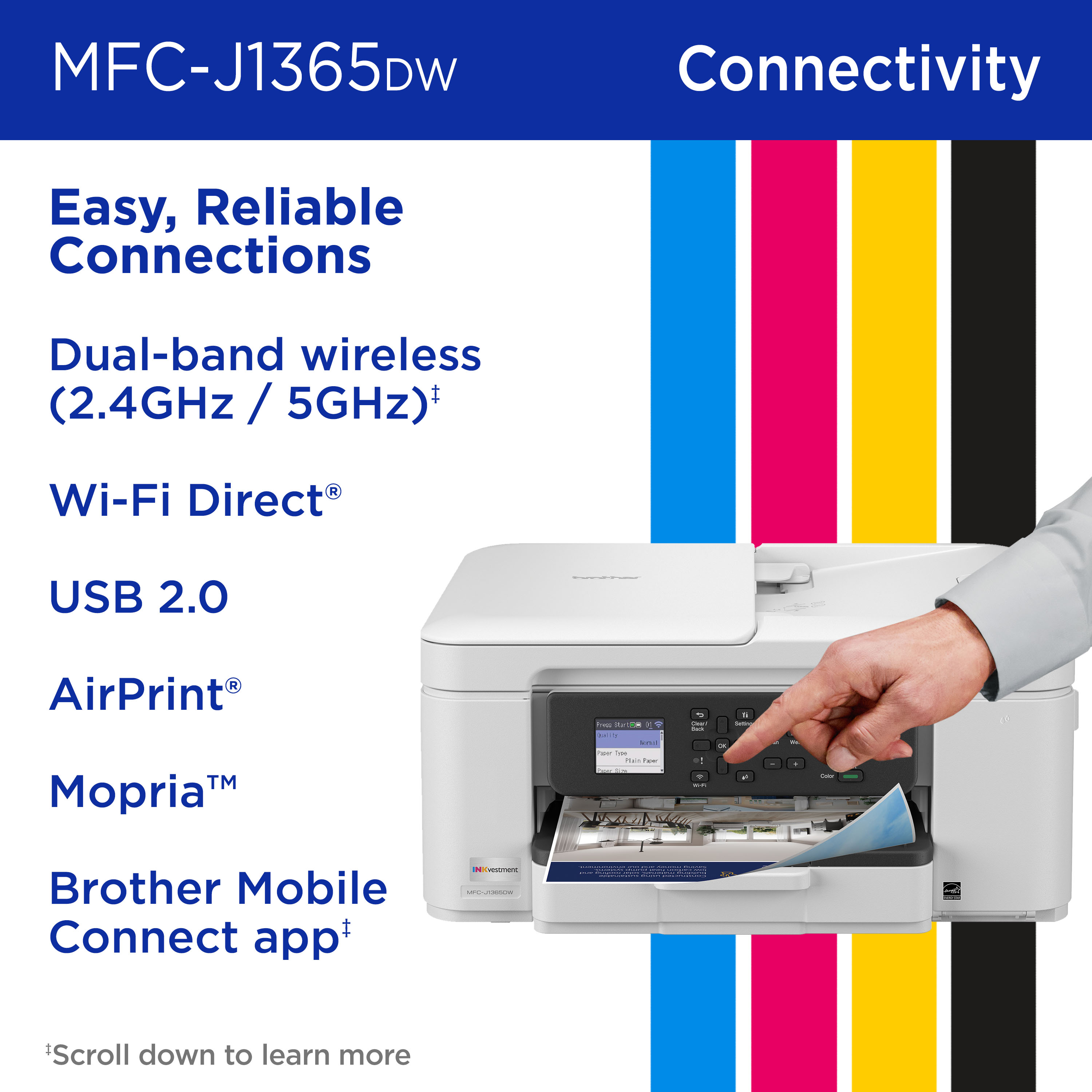 MFC-J1365DW | PrintersAIOs | PrintersAIOsFaxMachines | By Brother