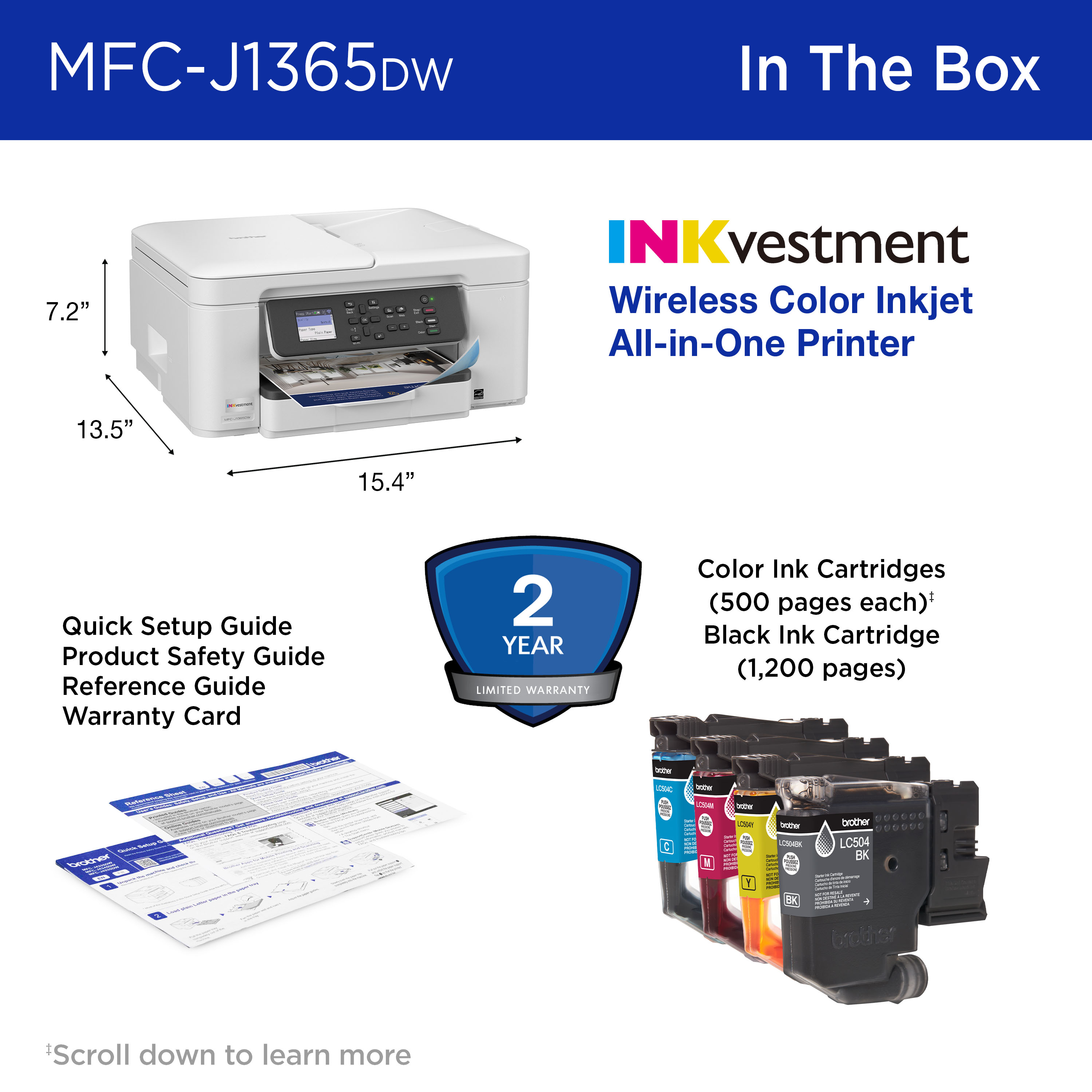 MFC-J1365DW | PrintersAIOs | PrintersAIOsFaxMachines | By Brother