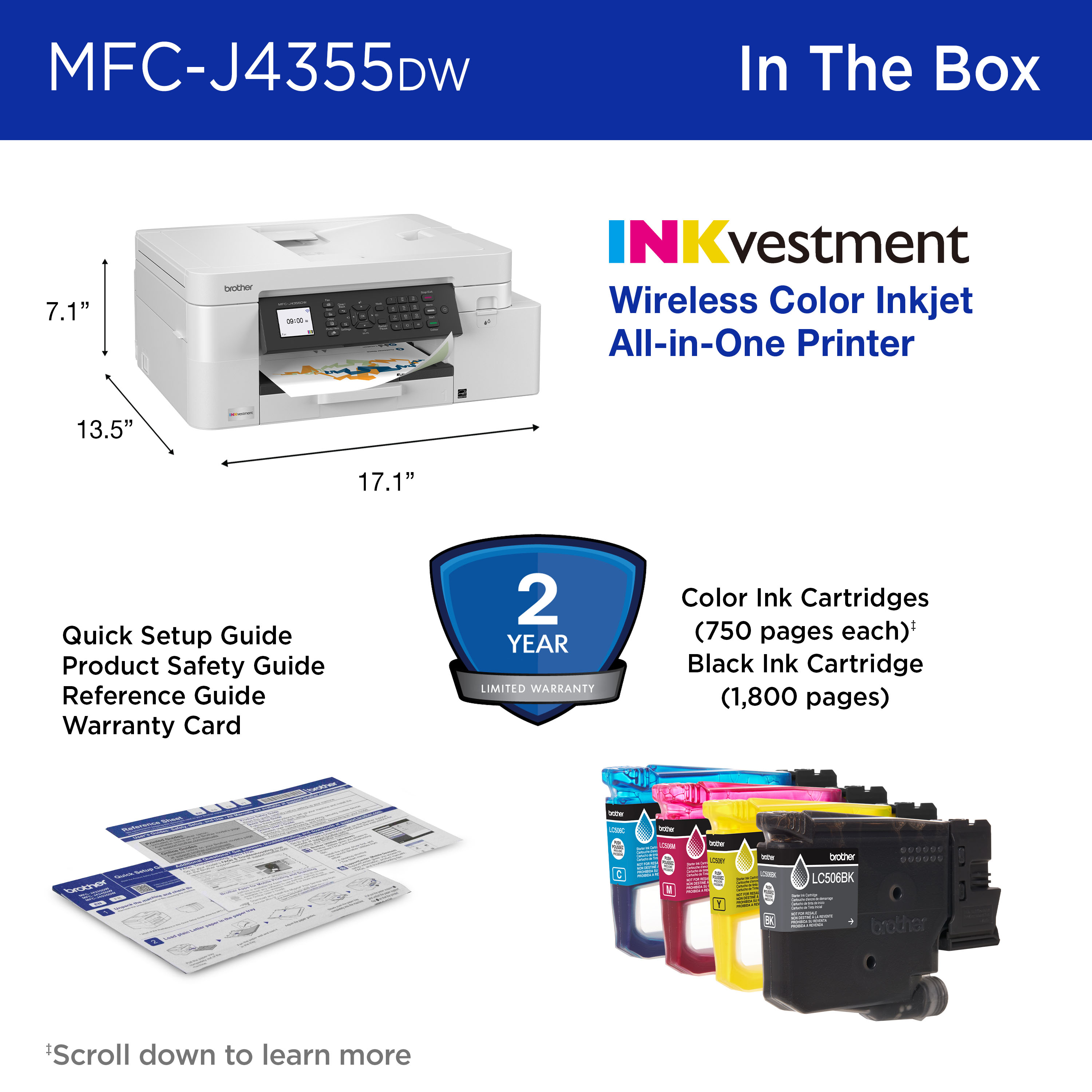 MFC-J4355DW | PrintersAIOs | PrintersAIOsFaxMachines | By Brother