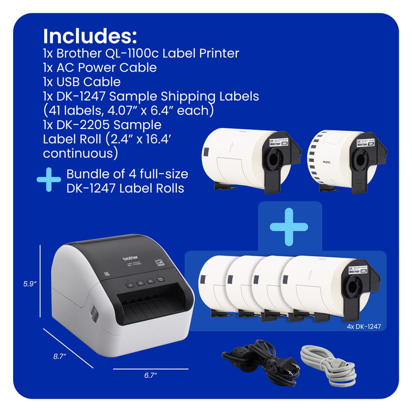 Brother QL-1100cv4 Bundle Pack | MobilePrintersLabelers | By Brother