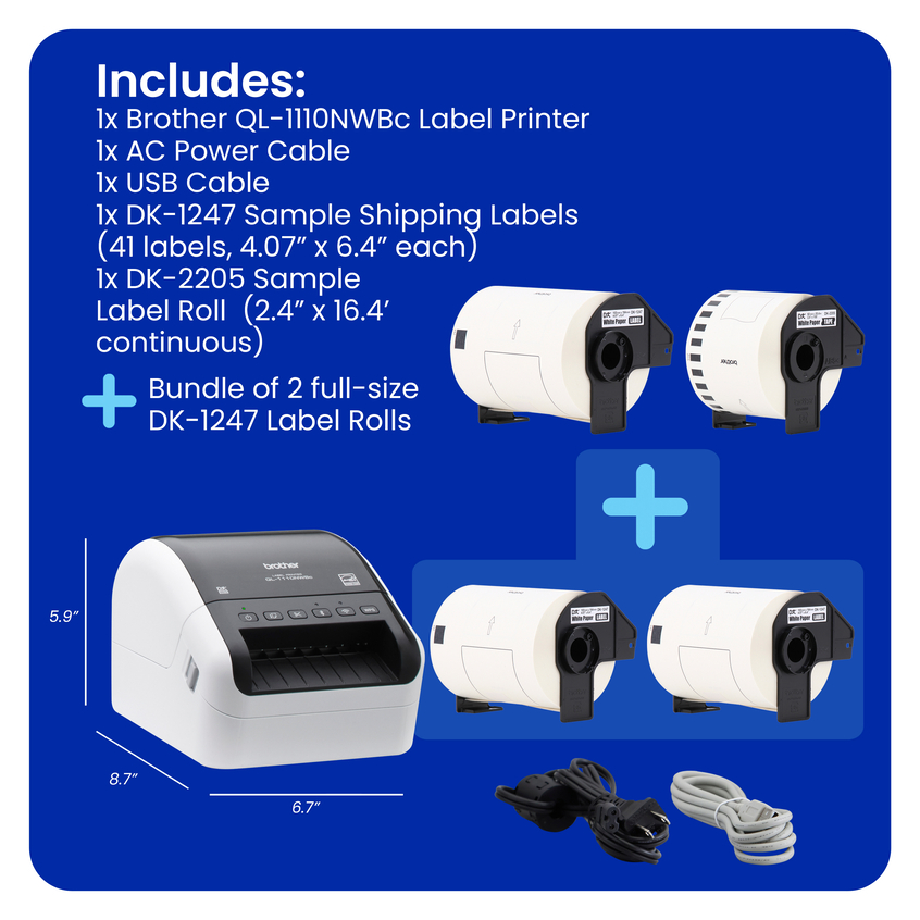 QL-1110NWBCv2 Bundle Pack | MobilePrintersLabelers