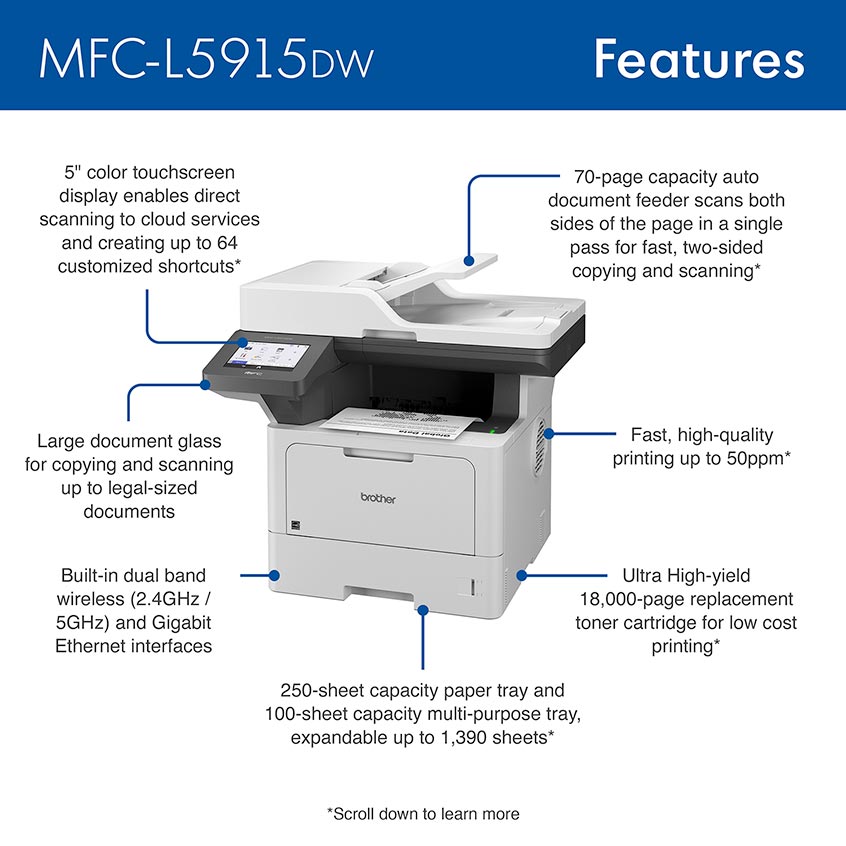 MFC-L5915DW | PrintersAIOs | PrintersAIOsFaxMachines | By Brother