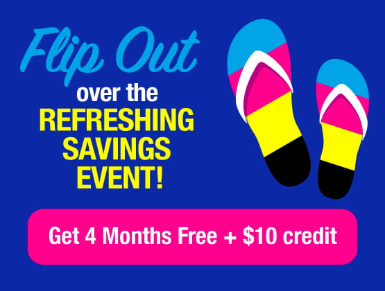Refresh savings offer for 4 free months plus a $10 Refresh credit