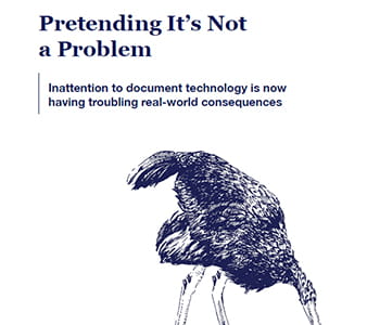 Ostrich with head in sand and text Pretending It's Not a Problem