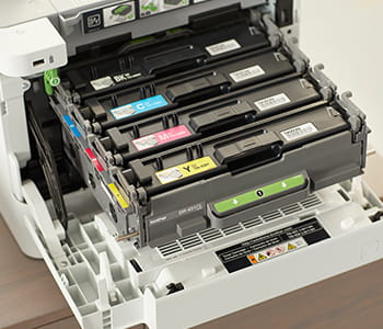 Open toner tray of HL-L9310CDW color laser printer
