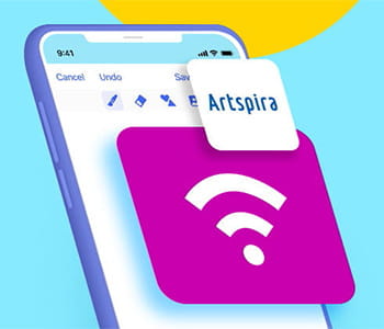 Artspira app and WiFi icon