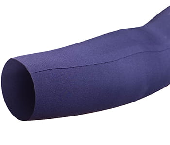 Blue sleeve demonstrating the tubular construction created from bonding machine.