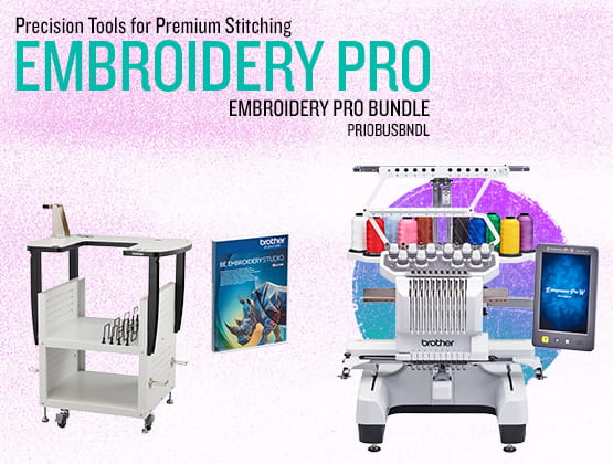 Brother PR1060W embroidery machine bundle 