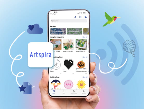 Cell phone displaying Artspira app screen