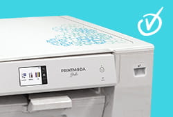 PrintModa fabric printer on a light blue background