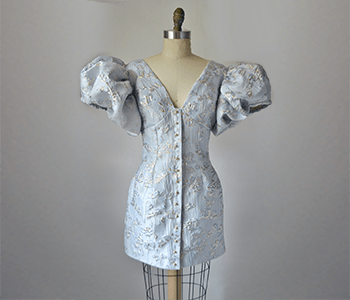 Short dress with puffy shoulders