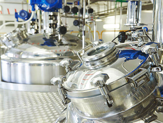 Large stainless steel mixing tanks