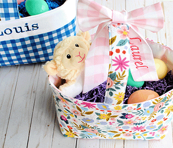 Easter basket sewing project for your combination sewing and embroidery machine