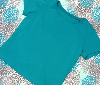 Teal serger shirt project from Brother Sews.