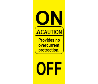 Caution no overcurrent label