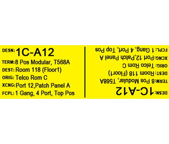 Data center flag label