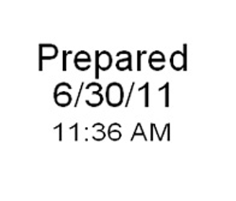 Prepared date time stamp label