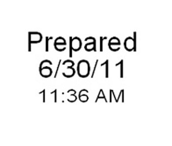 Prepared date time stamp label
