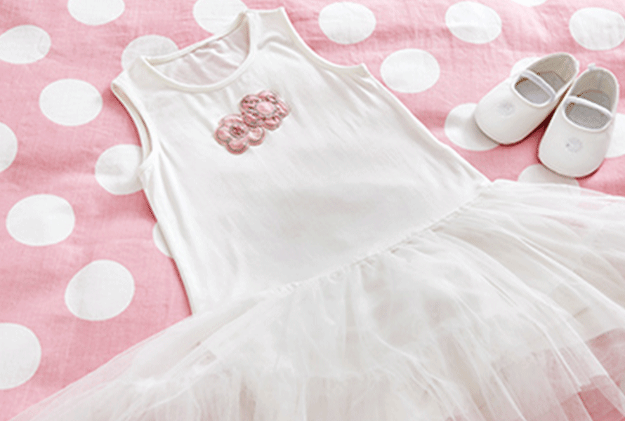 Ballet dress with embroidered flowers